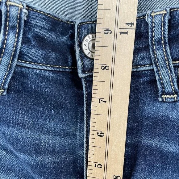 American Eagle Jeans Womens 6 Skinny Kick Super Stretch Distressed Denim - Picture 9 of 10